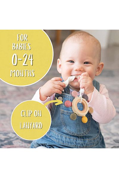 LUQU BABY Silicone + Wood Teether- Hexagon-Pack of 3