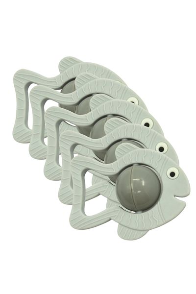LUQU BABY Silicone Rattle- Fish-Pack of 5