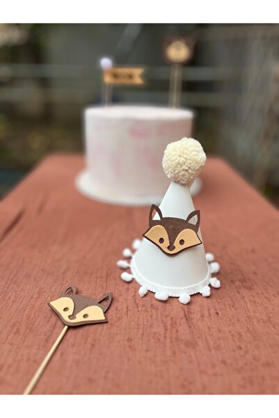 aloha concept Χαριτωμένο καπέλο γενεθλίων Fox, λευκό, διασκεδαστικό και πολύχ...