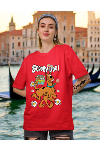 oneagılyazı Γυναικείο μπλουζάκι με στάμπα Scooby-Doo σε μεγάλο μέγεθος