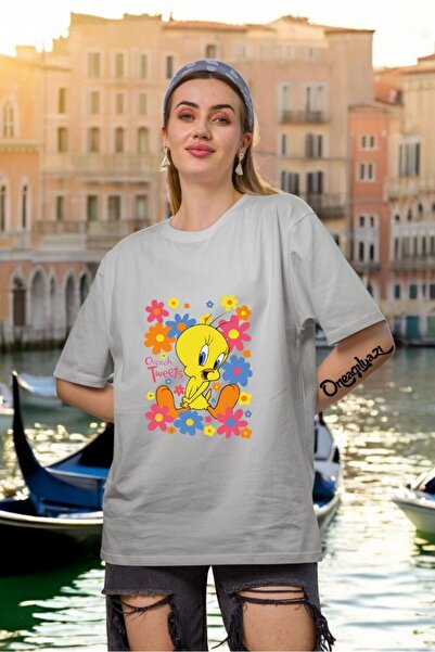 oneagılyazı Tweety Printed Women's Oversize T-Shirt