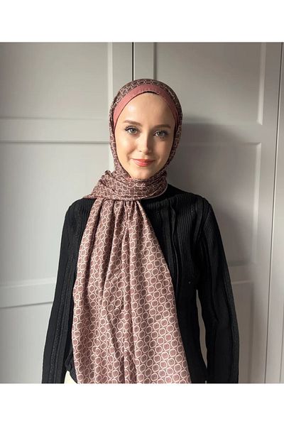 Modakaşmir Circle Mk Pattern Cotton Shawl