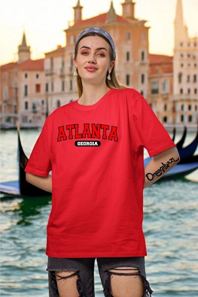 oneagılyazı Atlanta Štampano Žene Oversize kroj T-shirt