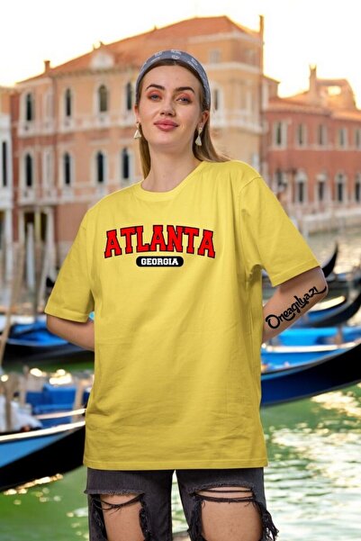 oneagılyazı Atlanta Printed Women's Oversize T-Shirt