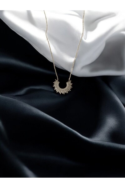 JoyShine قلادة نصف شمس قمر فولاذية - طراز بوهيمي وحديث - فولاذ 316 لتر لا يفق...