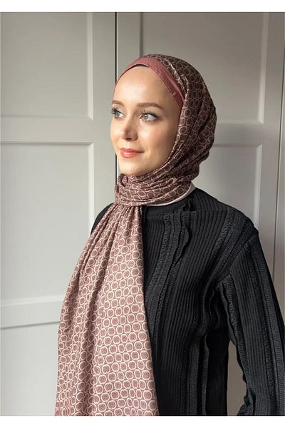 Modakaşmir Circle Mk Pattern Cotton Shawl