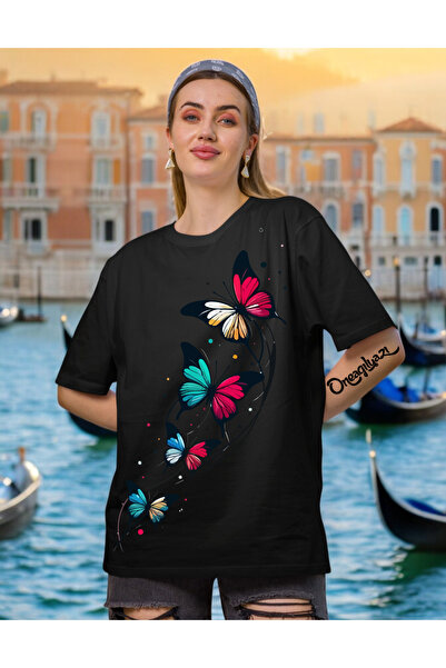 H&GHAMLEGİYİM Tricou oversize pentru femei cu imprimeu cu mai multe modele de...