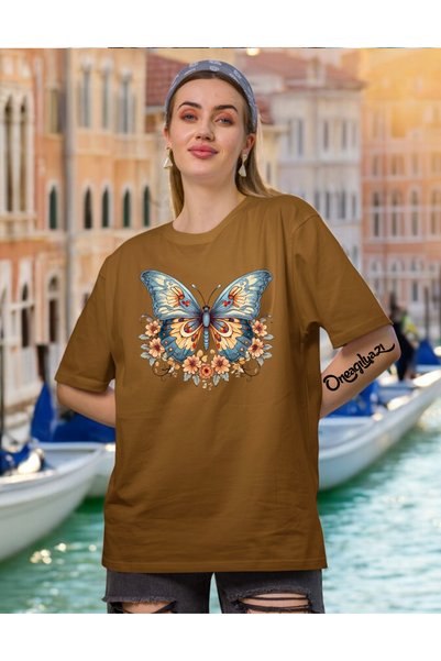 oneagılyazı Leptir Štampano Žene Oversize kroj T-shirt