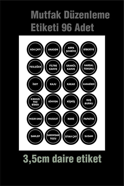 MMA DİJİTAL MAĞAZACILIK Organizator za kuhinju - Set od 96 Perivo etiketa, pr...
