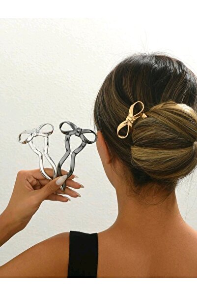 monalisatoka Kadın Gold, Gümüş, Antrasit 3'Lü Topuz Fiyonk Seti