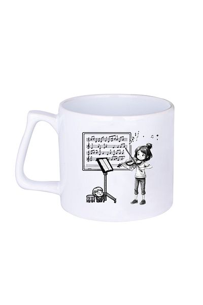 BASKIBAZAR Since 2020 Girl Who Playes Kemal Gift Printed Porcelain White Luxury Latte Cup