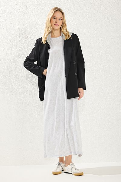 Trendyol Modest Fekete és szürke 2 csomag 100% pamut fehérnemű ruha - TCTAW22UK0110