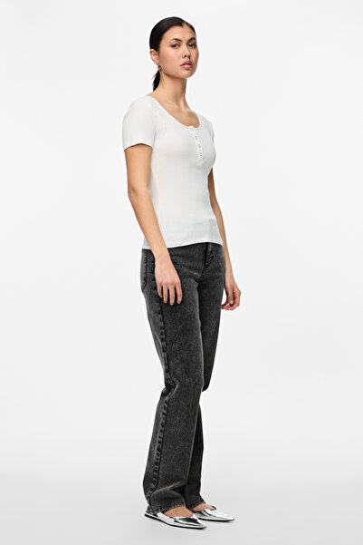 PIECES T-Shirt damski/dziewczęcy Jasnobiały