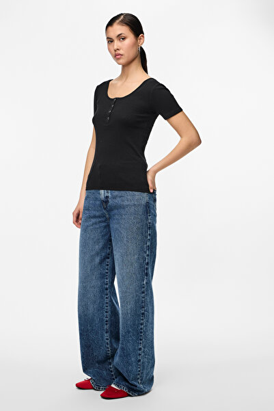 PIECES Μπλουζάκι Γυναικείο/Κοριτσί Μαύρο