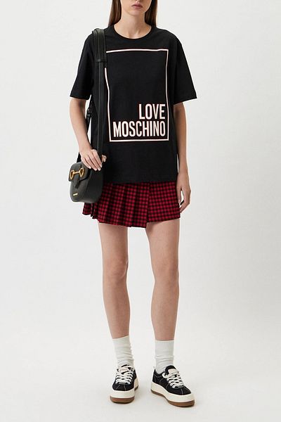 Love Moschino Черна тениска за жени и момичета