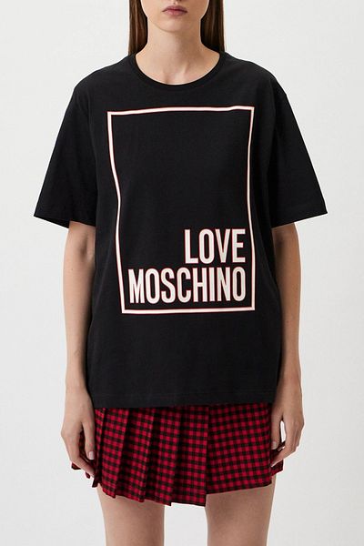 Love Moschino Черна тениска за жени и момичета