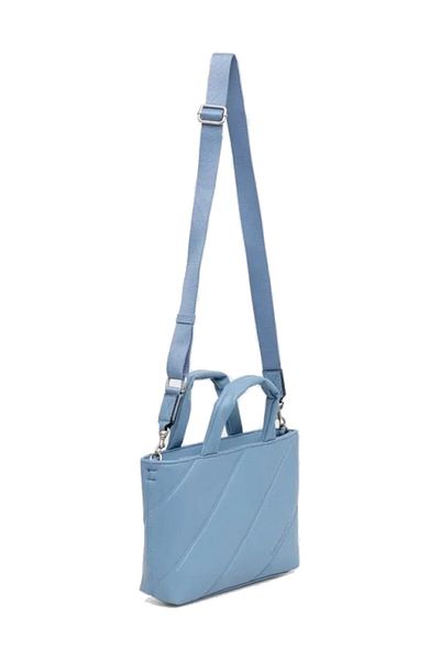 Calvin Klein Geantă de umăr albastră din piele artificială cu logo pentru femei K60K 611957 -CEZ