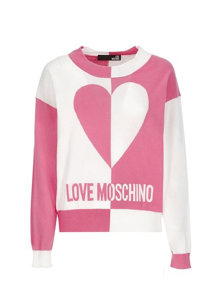 Love Moschino FUXIA+WHITE Damen-/Mädchen-Sweatshirt