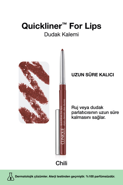 Clinique Quickliner For Lips Dudak Kalemi - Renk: Chili 0.3g | Uzun Süre Kalıcı
