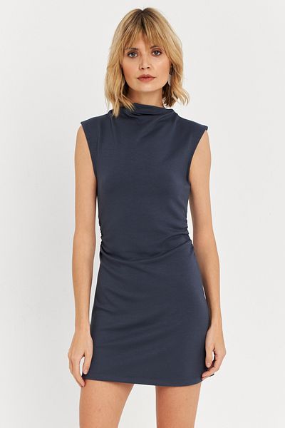 Cool & Sexy Indigó női mini drapériás ruha - SE6