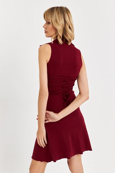 Cool & Sexy Rochie mini cu camisole bordeaux - Detaliu legare FRY2271