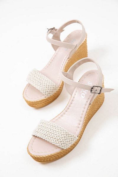 SOHO Beige Damenschuhe mit Keilabsatz 16986