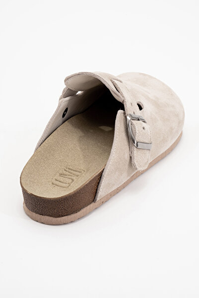 LuviShoes Dámské pantofle GONS Beige Suede Leather