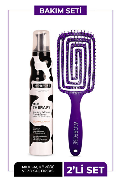 Morfose Saç Fırçası + Milk Therapy Saç Köpüğü 200 ml