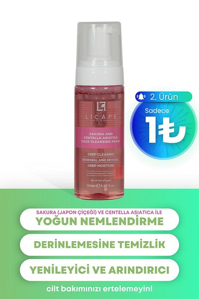 Licape Schaumreiniger 150 ml - Mit Sakura & Centella Asiatica für strahlende Haut