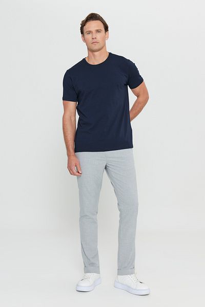 ALTINYILDIZ CLASSICS Ανδρικό μπλουζάκι Navy Blue 360 μοιρών Stretch σε όλες τις κατευθύνσεις Slim Fit στενό κομμένο T-shirt με λαιμόκοψη