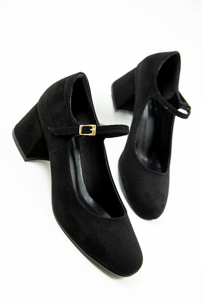 SOHO Klassische Damenschuhe mit Absatz aus Wildleder – Schwarz 19672