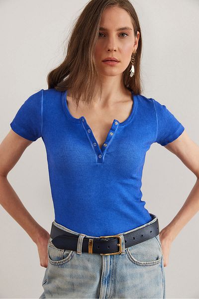 Olalook Saks Blue Washed Camisole γυναικεία μπλούζα - BLZ- 19000171