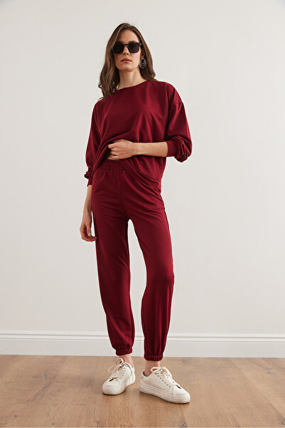 Olalook Kadın Bordo Basic Eşofman Takımı ETKM-0000069