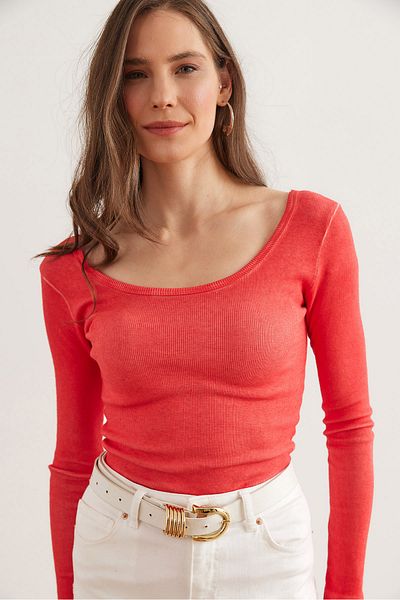 Olalook Damen-Camisole-Bluse mit gewaschenem Korallenmuster und weitem Kragen BLZ- 19000722