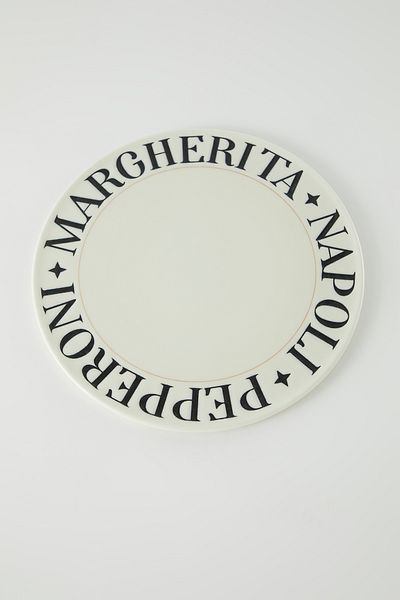 Trendyol Collection Farfurie pentru pizza cu slogan alb de 32 cm - TPHSS25TBK00013