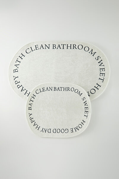 TRENDYOLMİLLA HOME Set of 2 Printed Non-Slip Base Bath Mat Tphss25Bps00008