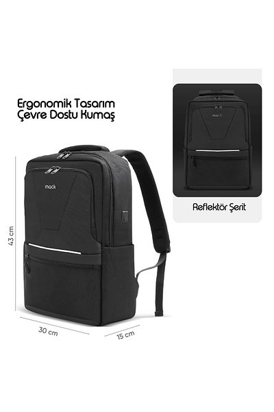 Mack Mce-1203 15.6 Office Pro-2 Eco Notebook - Black Backpack