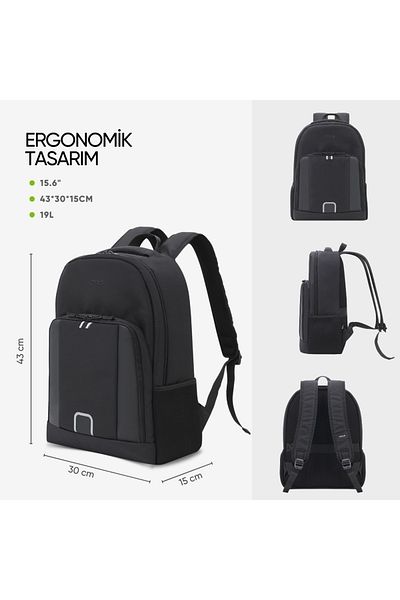 Mack Mce-1201 15.6" Luna Eco Notebook - Black Laptop Backpack