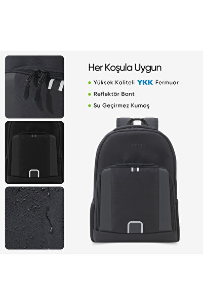 Mack حقيبة ظهر للكمبيوتر المحمول LUNA Eco MCE-1201 مقاس 15.6 بوصة - أسود