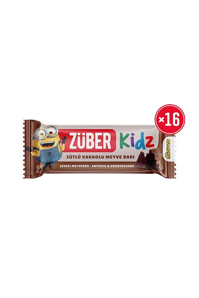 Züber Kidz Cocoa Fruit Dessert Sugar Free Natural Fiber Source 30 Gr X 16 Pieces