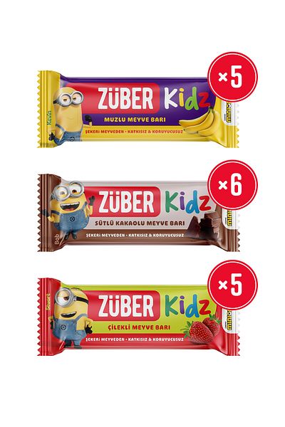 Züber Kidz Fruit Bar Trial Pack 25g X 16 Pieces