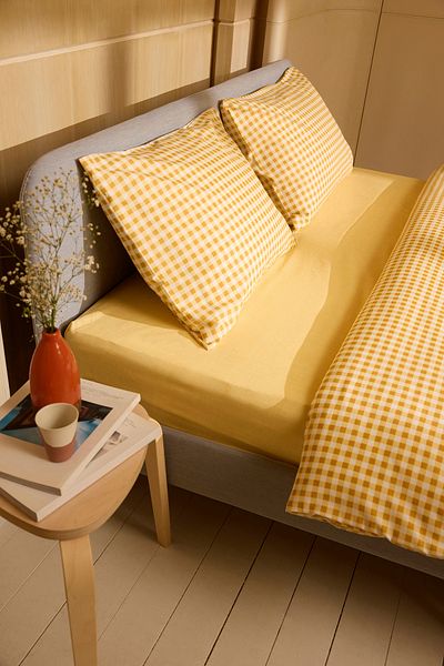 Trendyol Collection Двоен комплект жълта памучна полиестерна завивка 200x220 см TPHSS25CKN00003