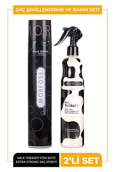 Morfose Ekstra Strong Saç Spreyi 400 ml Milk Therapy Fön Suyu 400ml