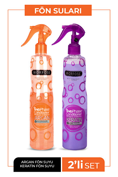 Morfose Çift Fazlı Argan Fön Suyu 400 ml Çift Fazlı Keratin Fön Suyu 400 ml