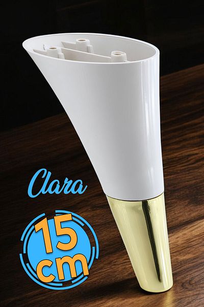 Badem10 Clara Mobila Canapea Masuta de cafea Unitate TV Baza Fotoliu Picior Crem Culoare Aur 15 Cm Picioare