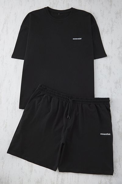 Trendyol Collection Schwarzes Oversize-Trainingsanzug-Set aus 100 % Baumwolle in Übergröße