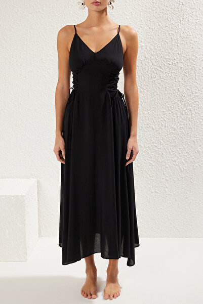Trendyol Collection Black Maxi Woven Beach Dress Tbess24El00098