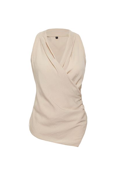 Trendyol Collection Béžová modální dvouřadá halenka - limitovaná edice, TWOSS25BZ00363