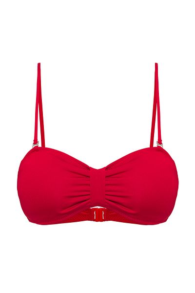 Trendyol Collection Red Strapless Draped Bikini Top Tbess25Bu00029