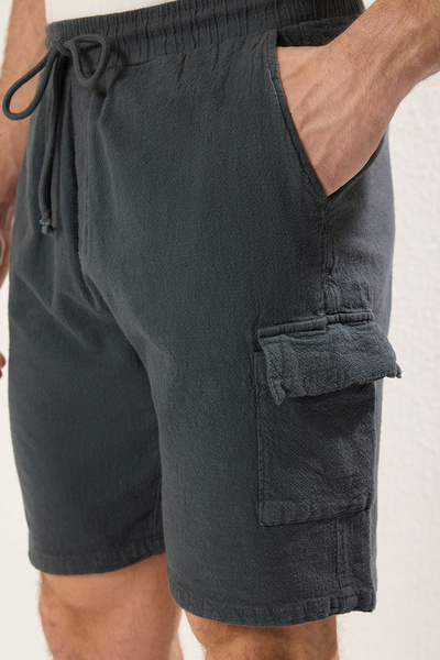 Trendyol Collection Anthracite Loose Bermuda Shorts - Tmnss25Sr00007